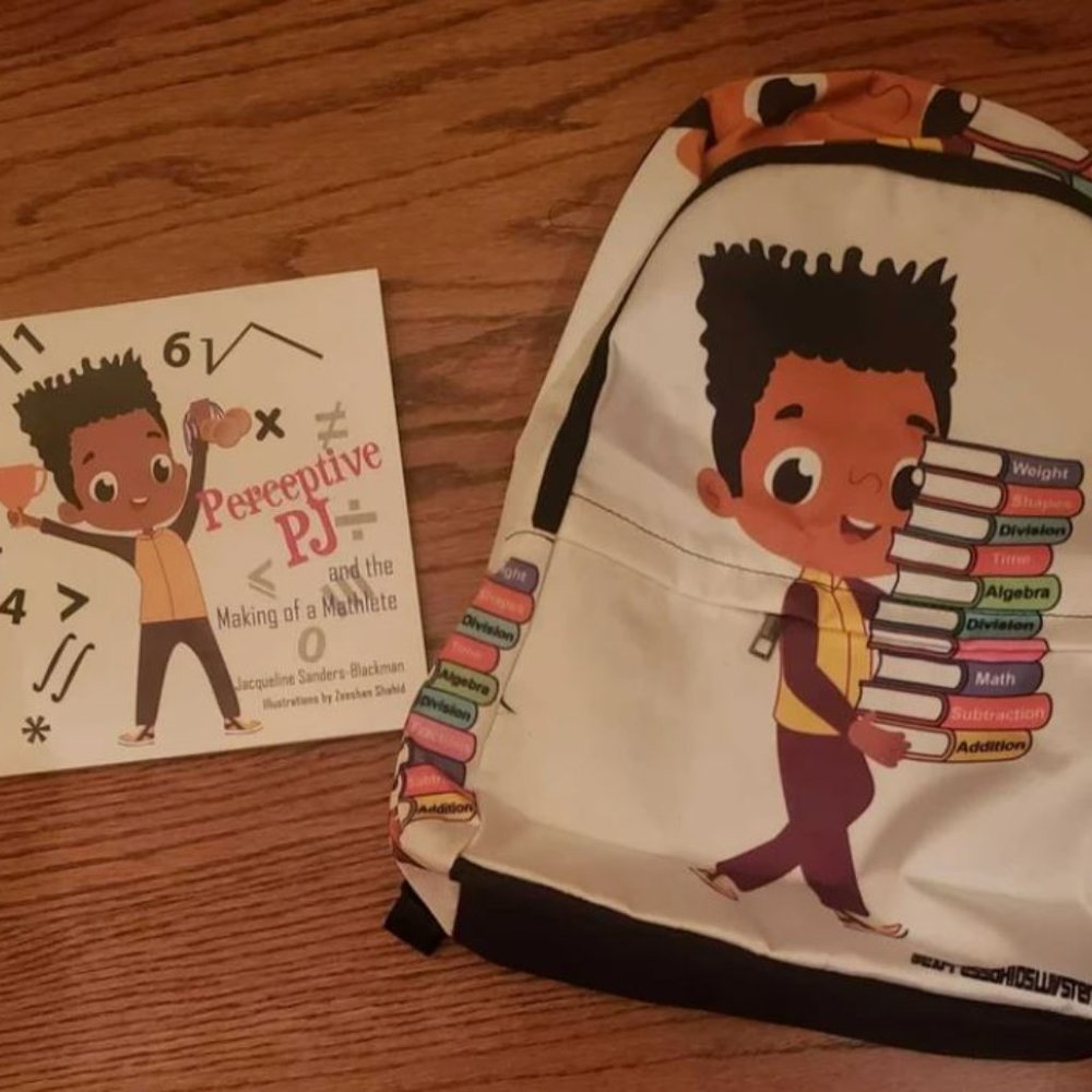 SOLD - A Book and A Bookbag - Backpack Set featuring Perceptive PJ - ThankU PS